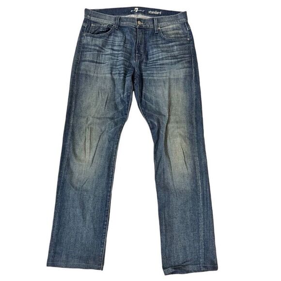 7 for All Mankind Standard Jeans Straight Leg Medium Wash Women’s Size 32 - Picture 1 of 5